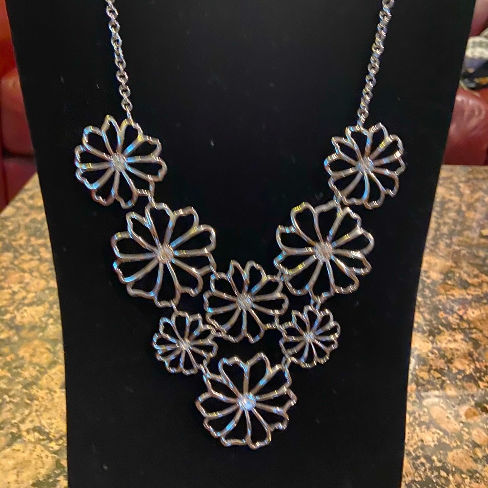 Silver statement necklace